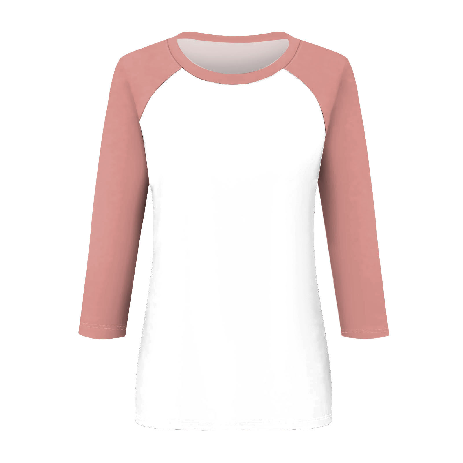 thumbnail image 4 of Camiseta informal de manga 3/4 y cuello redondo para mujer, versátil, de poliéster, tallas S-XXL, 4 of 5
